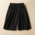 thumbnail image 2 of YABCSAZ Short for Women Summer Casual Soft Elastic High Waisted Wide Leg Beach Loose Short Pants with Pockets, Plus Size Soild Bermuda Shorts, 2 of 3