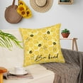 thumbnail image 3 of Yellow Bee Kind Throw Pillow Covers 18x18 Inch Yellow Bumble Bee Nest Honeycomb Cushion Case Spring Summer Farmhouse Decoration Pillow Case for Couch Set of 2, 3 of 6