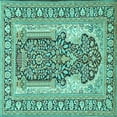 thumbnail image 1 of Ahgly Company Indoor Square Persian Turquoise Blue Traditional Area Rugs, 8' Square, 1 of 4