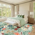 thumbnail image 3 of BERTHMEER 4'x6' Small Washable Green Area Rugs for Bathroom Bedroom Entryway Kitchen Rugs Non Slip Vintage Flower Print Dorm Office Oriental Throw Rugs, 3 of 5