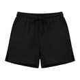 thumbnail image 5 of Women's Soft Fabric Elastic Waist Drawstring Shorts, Side Split Hem, Casual Cotton Blend Lounge Shorts, Summer Beach, Travel, Daily Wear, Comfy Casual | TruBelle,Black XL, 5 of 7