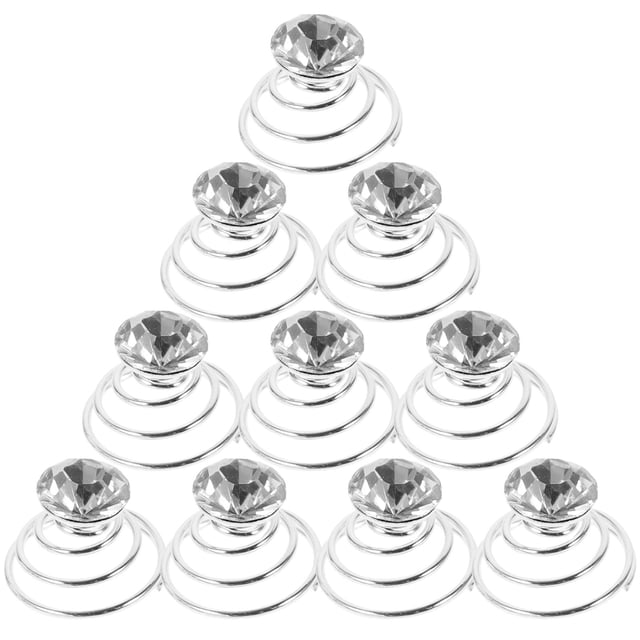 unbranded 12Ud Accesorios De Espiral Con Rhinestones Plateados Para Estilos De Fiesta Y