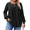 Black, variant on Womens Plus Size Tops Long Sleeve T-Shirts Crew Neck Flowy Tunic Fall Casual Loose Blouse