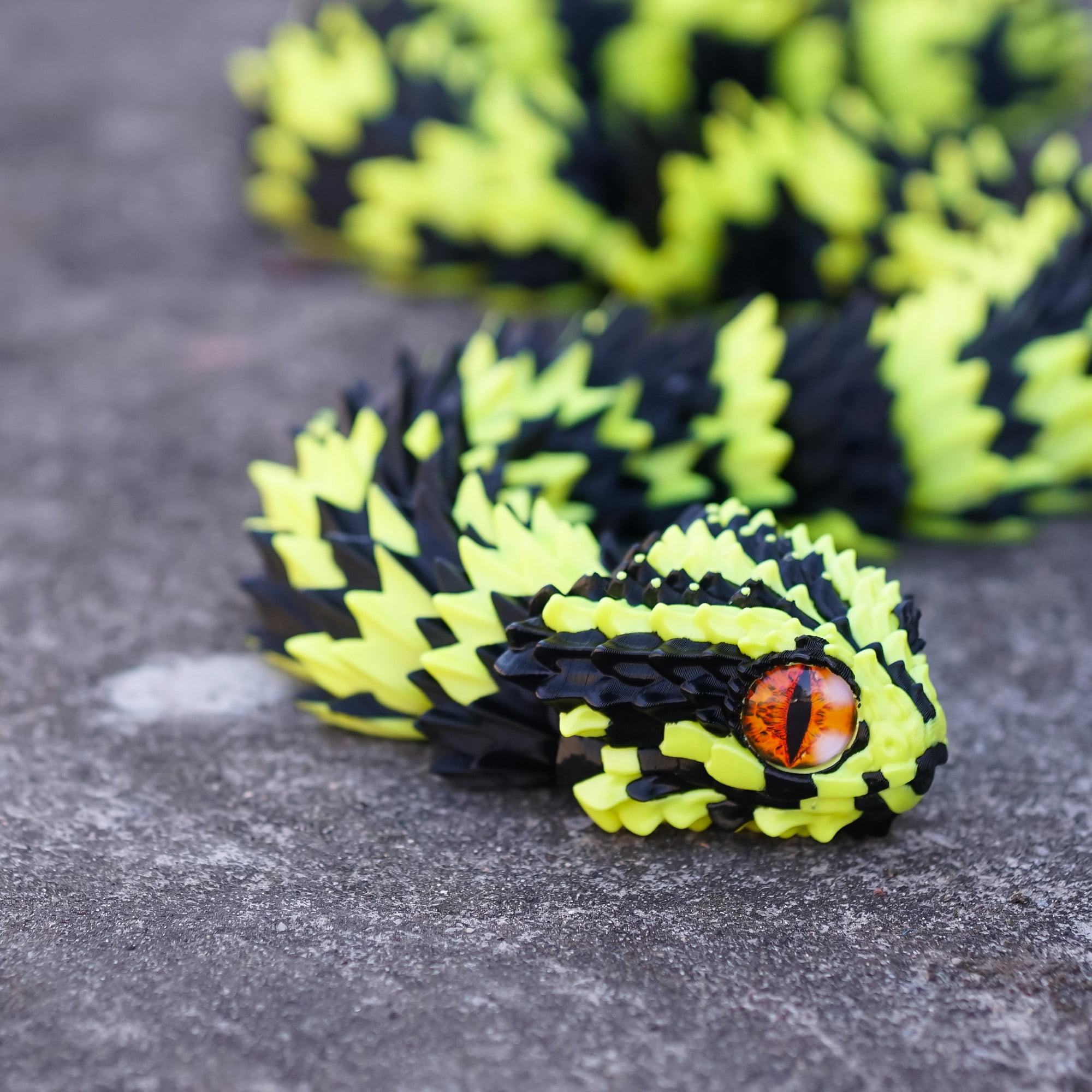 47.5inch 3D Printed snake,Flexible Joint Animal lacertid Figurines,Realistic Eyes, Home Office Decor,Fidget Toy for Adults Teens Boy Festival Gifts