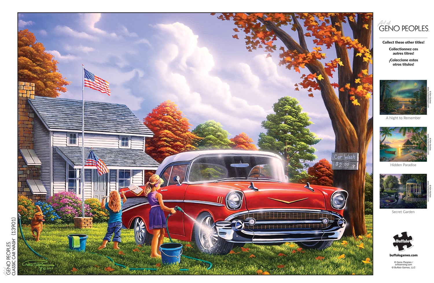 Buffalo Games 1000-Piece Geno Peoples Classic Car Wash Jigsaw Puzzle