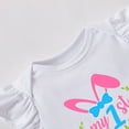 thumbnail image 6 of Baby Outfits Kids Easter Day Fly Sleeve Cartoon Prints Romper Bow Tie Net Yarn Short Skirts Kids Headbands Girls' Clothing Sets B 9 Months-12 Months, 6 of 7