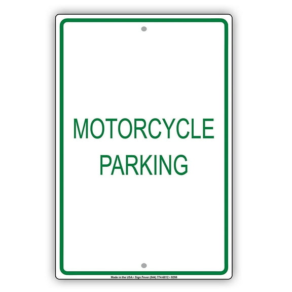 Motorcycle Parking Restricted Motorbike Parking Area Warning Caution Notice Aluminum Metal Sign 8"x12" Plate