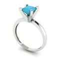 thumbnail image 2 of Clara Pucci 14K White Gold 1ct Turquoise Solitaire Ring for Women, 2 of 8