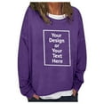 thumbnail image 4 of Fiaer,Oversized Loose Fitting Sweatshirts for Women Casual Cute Crew Neck No Hooded Hoodies Solid Fall Pullover Workout Plain Y2k Comfort Tops Dark Purple M, 4 of 8