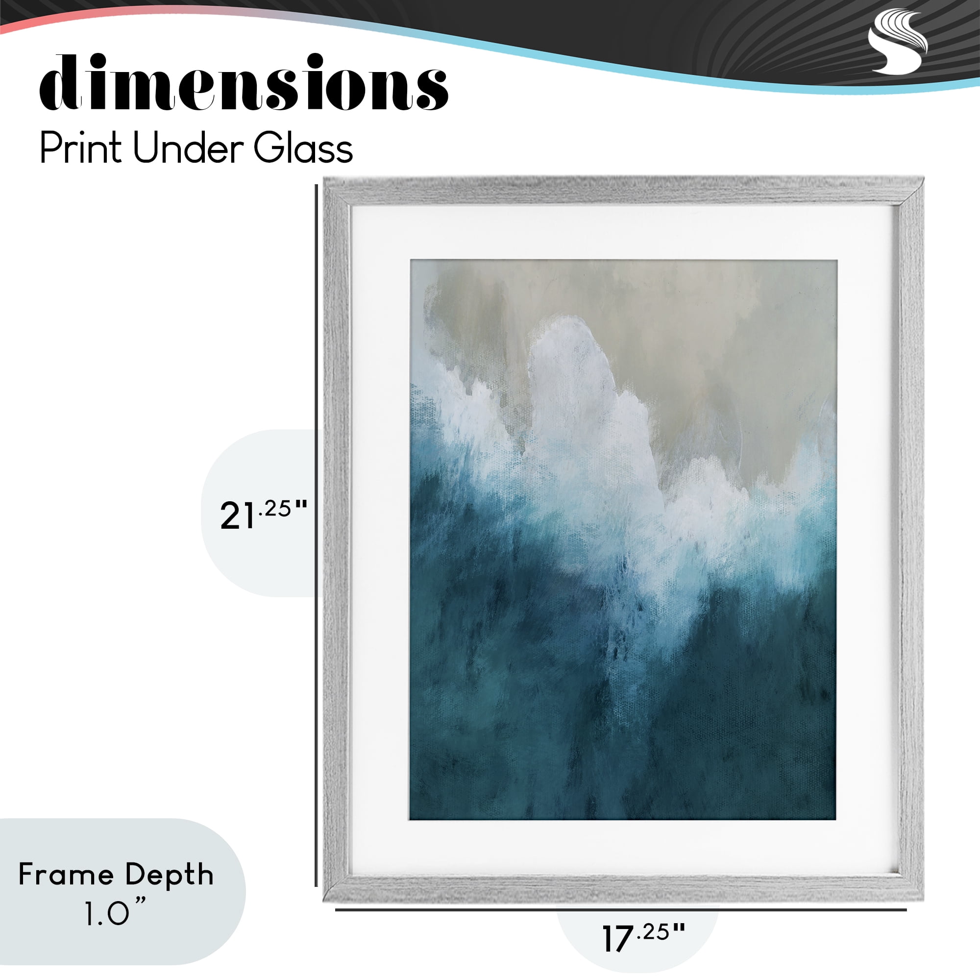 Stupell Industries Aerial Tide Abstraction Gray Framed Print Under Glass, design by Denise Brown