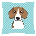 thumbnail image 3 of Caroline's Treasures BB1301PW1818 Checkerboard Lime Green Beagle Canvas Fabric Decorative Pillow , 18H x18W, multicolor, 3 of 3