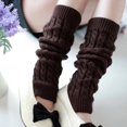 thumbnail image 3 of Calcetines de lana y algodón para pantorrillas, calcetines de vellón trenzado, calzado de punto para mujer, medias cálidas de lana, botines, calcetines, 3 of 4
