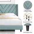 thumbnail image 4 of Yaheetech Upholstered Platform Bed Frame with Tufted Headboard, Queen, Blue Lake, 4 of 7