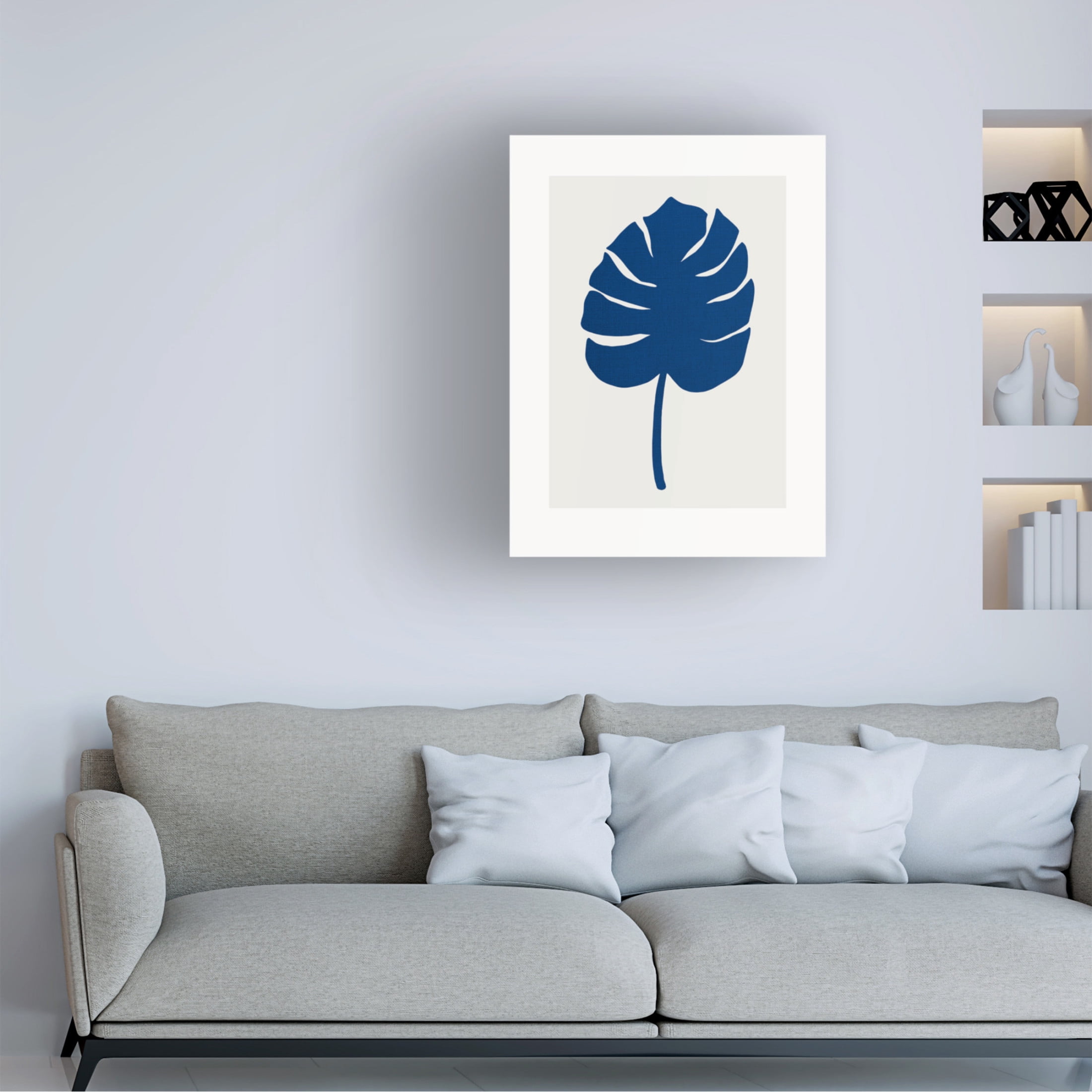 Trademark Fine Art Pictufy Studio Leaf Blue Canvas Wall Art
