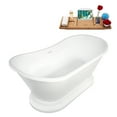 thumbnail image 5 of 60" Streamline B-496-226-CH Soaking Glossy White Freestanding Tub and Tray With Internal Drain in Polished Chrome, 5 of 14