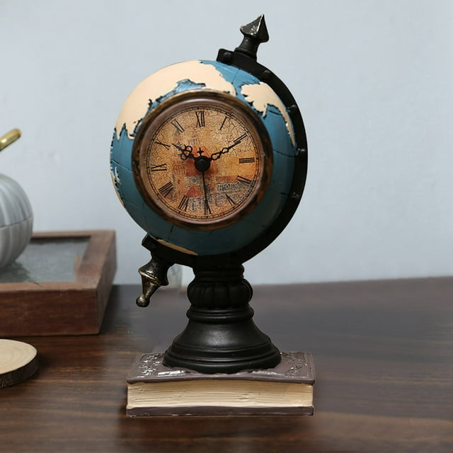 Ltdhehe European And Style Spherical For Home Living Room Study Desktop Home Clock (blue)