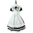 thumbnail image 1 of Mrat Cocktail Dresses 2024 Robe Traditionnelle de Servante en Dentelle avec Nœud Manches Courtes Robe de Servante Française Manches Courtes Col Rond Robes Maxi pour Femmes 2024 S-258 Blanc G, 1 of 4
