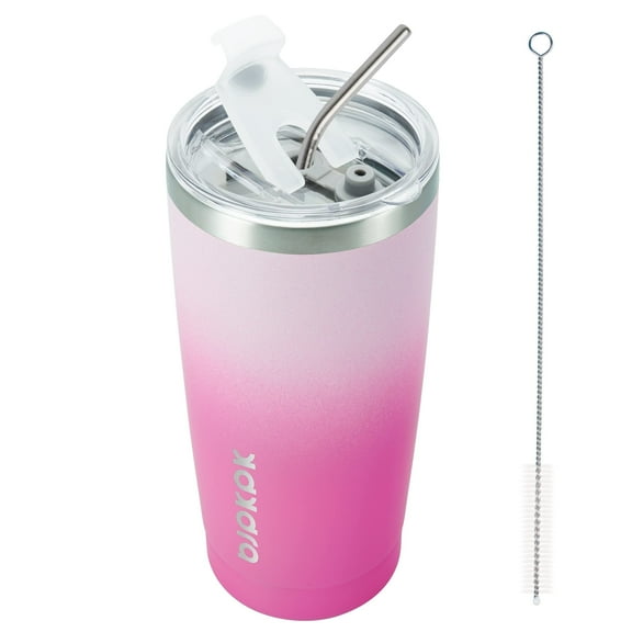 BJPKPK 20oz Stainless Steel Tumbler with Lid And Straw, Double Wall Vacuum Coffee Cup, Travel Mug for Ice Drink & Hot Beverage, Insulation Travel Tumblers Cups,Cherry Blossom
