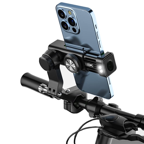 Soporte para teléfono móvil (con luz), diseño esférico para bicicleta, motocicleta y vehículo