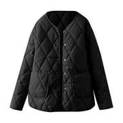 Diamond Collarless Lightweight Quilted Short Cotton Padded Jacket Ladies Winter Clothes