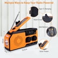 thumbnail image 2 of Radio de emergencia con manivela con carga solar, batería de 5000 mAh, cargador tipo C, radio meteorológica con linterna, alarma SOS y Wb/am/fm para emergencias en caso de desastre., 2 of 5
