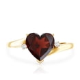 thumbnail image 4 of Rosec Jewels Heart Garnet Solitaire Promise Ring with Diamond, Minimal Heart Ring - 6 mm, 18K Yellow Gold, US 12.00, 4 of 8