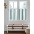 thumbnail image 6 of Teal Grey Stripe Half Window Curtains 24 Inches Long, Modern Farmhouse Vertical Striped Window Treatment Curtain Drapes, Short Curtains Tiers for Kitchen Over Sink, 27.5"x24", 2 Panels, 6 of 7
