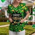 thumbnail image 7 of felwors Womens Scrubs Plus Size St Patricks Day Shirts Shamrock Printed V Neck Short Sleeve Nursing Tops Pocket Nurse Uniform (Dark Green, XL), 7 of 7
