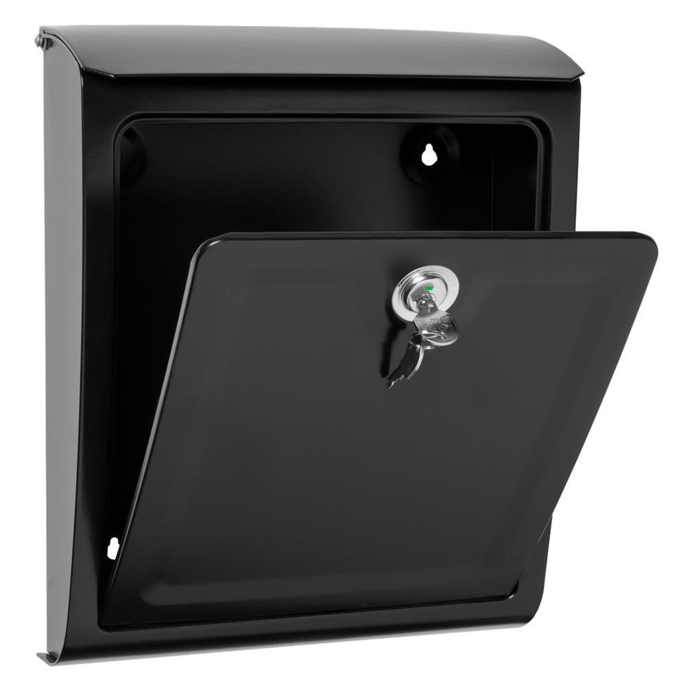 Architectural Mailboxes 2596B-10 Sienna Locking Wall Mount Mailbox - Black - Medium