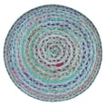 thumbnail image 6 of Simpli Home Margo 20 inch Wide Boho Round Pouf in Green Handwoven Jute and Cotton, 6 of 7