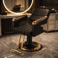 thumbnail image 1 of Silla De Barbería Negra Dorado Reclinable Con Base Hidráulica SELDA EXPORTS, 1 of 7