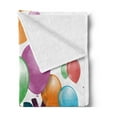 thumbnail image 2 of Birthday Soft Flannel Fleece Throw Blanket, Balloons Burst Fun Graphic Design Festival Cheerful Mood Greeting Celebration, Cozy Plush for Indoor and Outdoor Use, 70" x 90", Multicolor, by Ambesonne, 2 of 5
