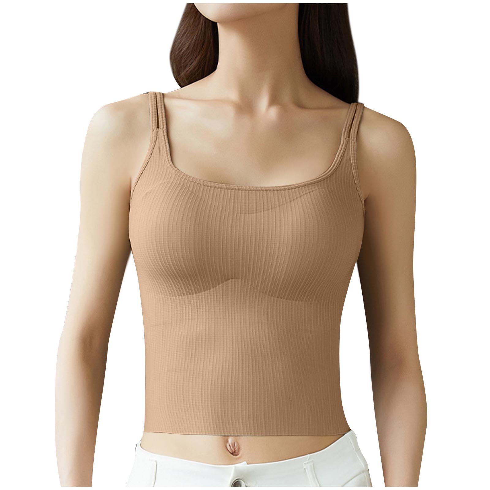 【2点☆】DEPT SILENT PADDED CAMISOLE Leesechin 2PC Padded Camisole No Shelf, No Built in Bra, No