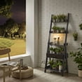 thumbnail image 4 of Utopia Alley Ladder Shelf, 5 Tier Ladder Bookshelf with Power Outlet, USB Port, Fast Charging and Drawer, Wood Ladder Shelves, Espresso, 4 of 12