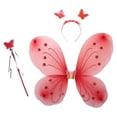 thumbnail image 2 of Disfraz de Hada para Niñas Sunnimix Ala de Mariposa Rojo Oscuro, 2 of 8