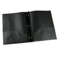 thumbnail image 2 of Plastic Folders with Pockets Prongs 3 Prong 2-Pocket Folders for Document Solid Color File Folder for Business Office Home Supplies Black 11.8 In, 2 of 7