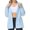 Light Blue, variant on Lovskoo Women's Trench Coat Windbreaker Long Sleeve Solid Thin Hooded Zipper Casual Sport Coat Gray