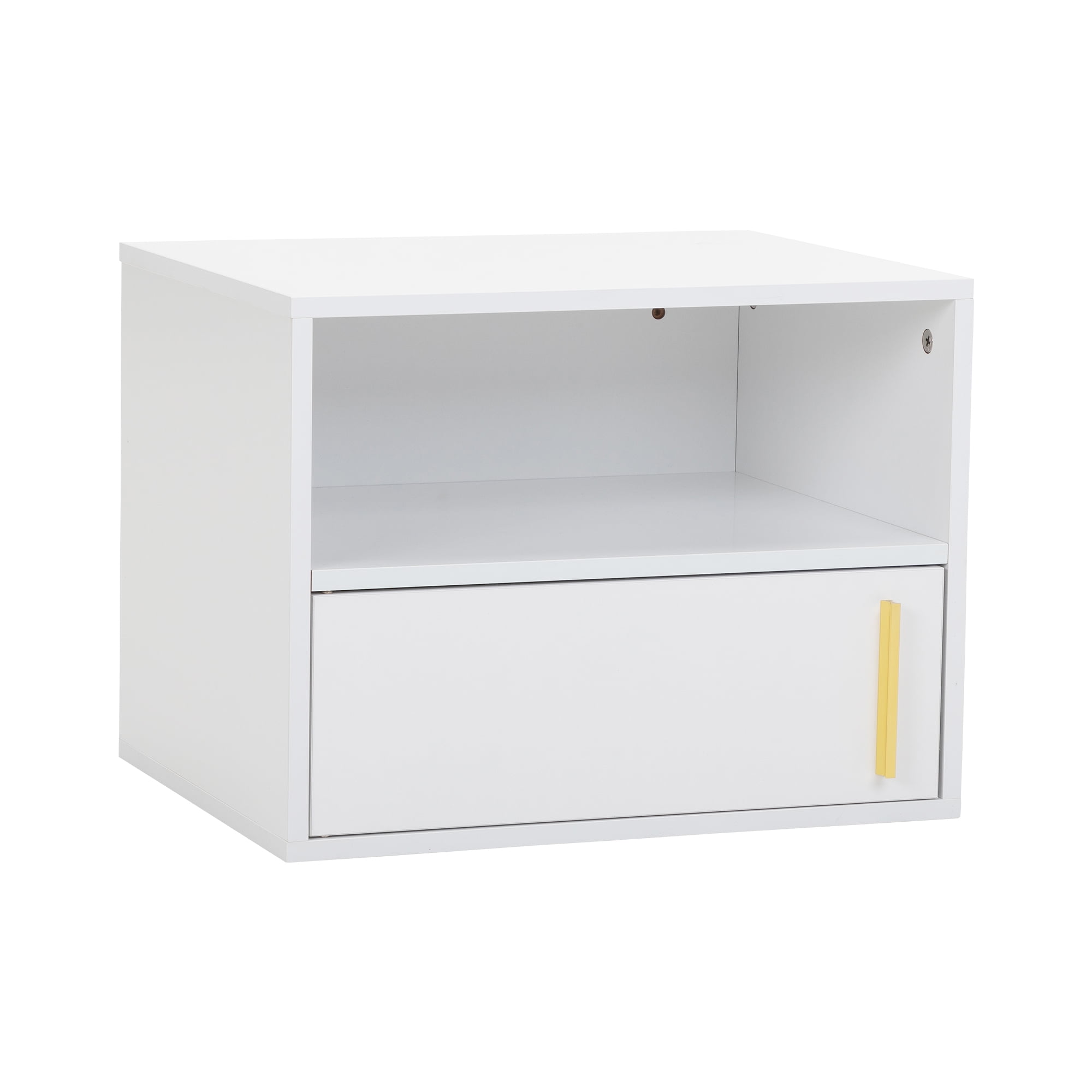 Resenkos Set of 2 Modern Floating Bedside Wall Mounted Nightstand with Drawer for Bedroom, White Resenkos Set of 2 Modern Floating Bedside Wall Mounted Nightstand with Drawer for Bedroom, White