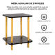 thumbnail image 4 of Mesa Centro Minimalista Madera Lateral Doble Repisa 40cm Malubero Negro, 4 of 5