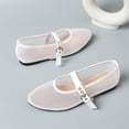 thumbnail image 5 of Womens White Mesh Ballet Flats - Breathable Mary Jane Style Flat Shoes with Adjustable Buckle,Size 6.5, 5 of 8