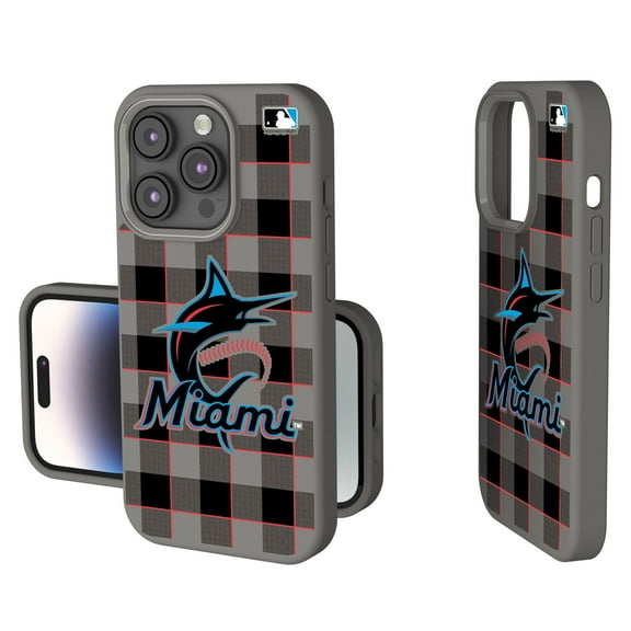 Keyscaper Miami Marlins Plaid Soft Touch iPhone Case