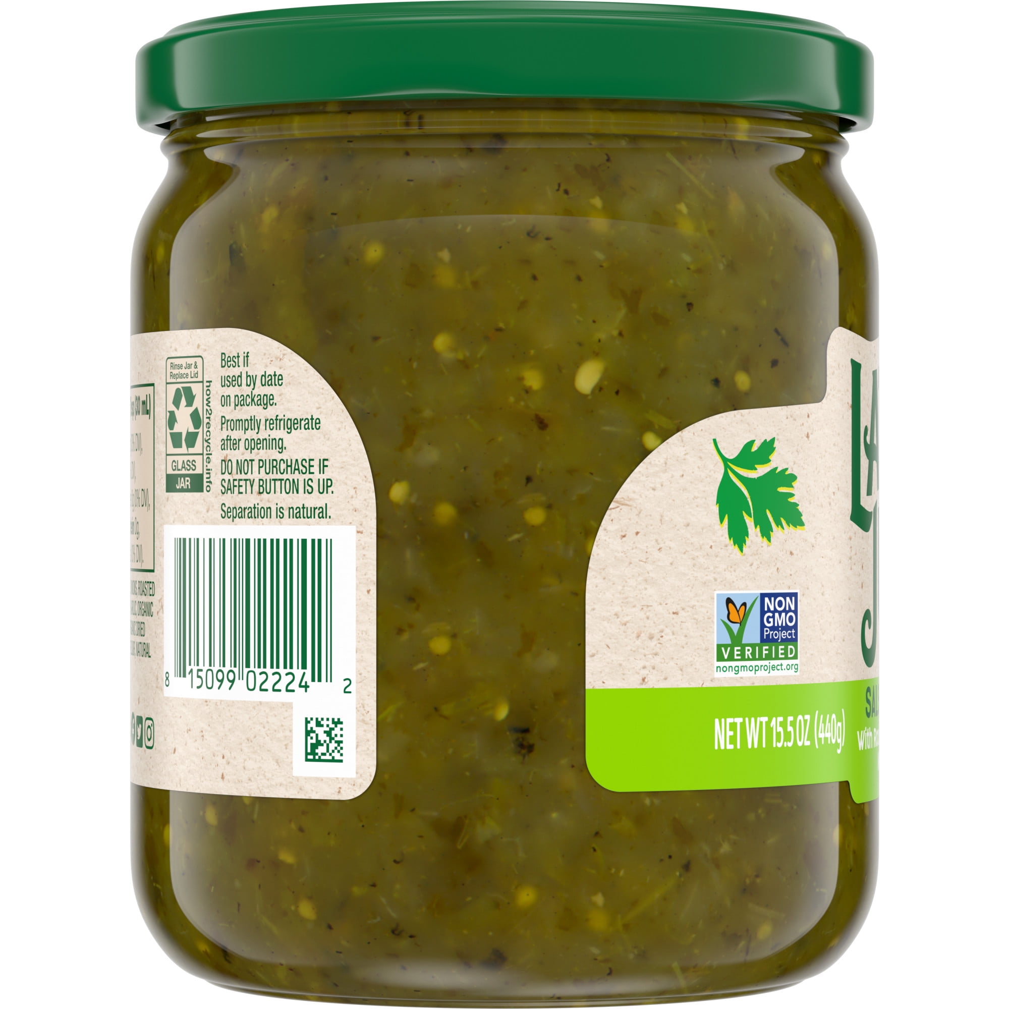 (3 pack) Late July Snacks Salsa Verde with Roasted Tomatillos, Medium, 15.5 oz Jar