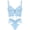 Blue, variant on 3D Floral Lace Corset Lingerie Womens Sheer Bra And Panty Sets 2 Piece Boudoir Outfits Adjustable Straps Underwire Underwear Lace up See Through Lingerie Outfits M White