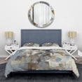 thumbnail image 3 of Designart "Unbounded Creativity Beige and Grey III" Abstract Painting Bedding Covert Set - Modern Beige Abstract Bed Set With 2 Shams, 3 of 6