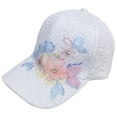 thumbnail image 2 of Helii Women's Lace Floral Print Baseball Cap, Mesh Back Breathable Sun Hat, 3D Flower Embroidered Trucker Cap, Adjustable Lightweight Summer Cap for Outdoor Light Blue,One Size, 2 of 6