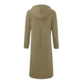 thumbnail image 4 of UngA Long Hoodies for Women Zip Up Oversized Sweatshirts Womens Fall Fashion 2025 Fleece Lined Jackets Womens Hoodie (Khaki,XXL), 4 of 5