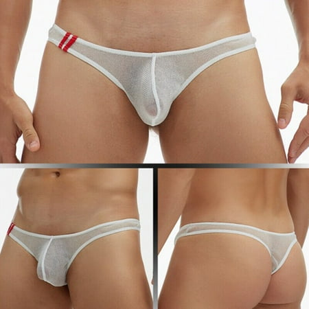 

Mens Sexy Mesh See-Through Pouch G-String Briefs Underwear T-Back Thong V-String