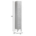 thumbnail image 4 of 12" Wide Six Tier Box Style Standard Metal Locker - 1 Wide - 6 Feet High - 12 Inches Deep - Gray - Assembled, 4 of 4