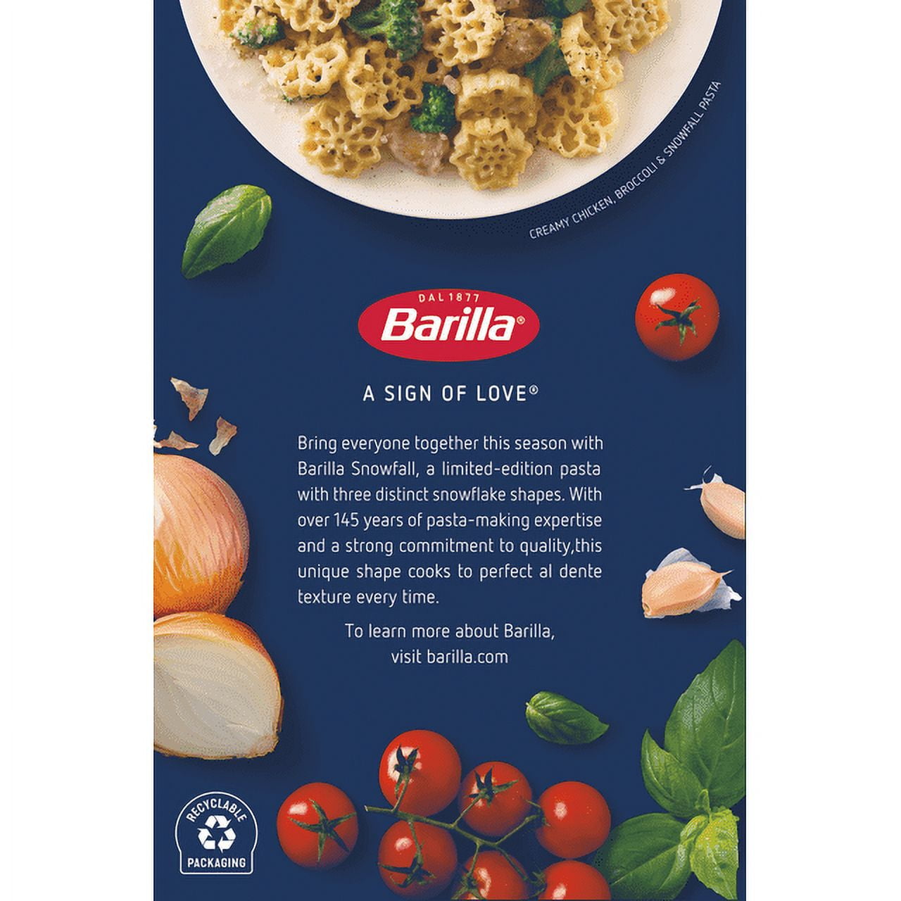 (2 pack) Barilla Classic Non-GMO, Kosher Certified Snowfall Pasta, 12 oz.