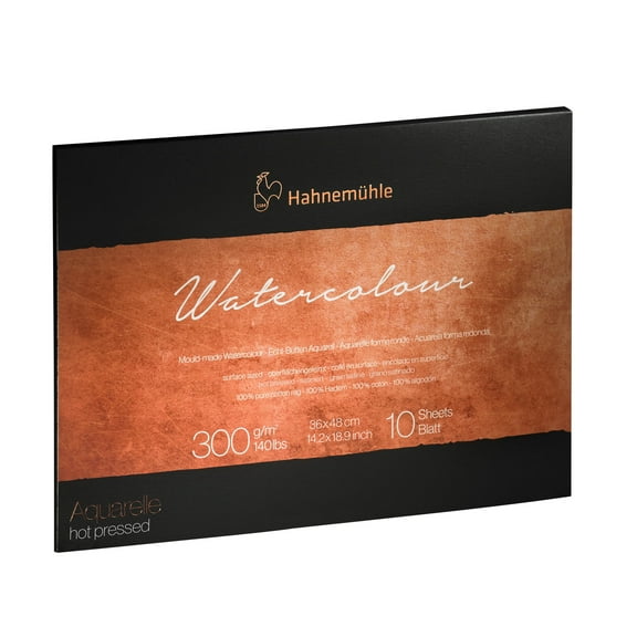 Hahnemühle The Collection Watercolor Block - Hot Press, 14.1" x 18.9", 140 lb, 10 Sheets
